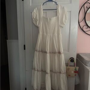 Rachel Zoe white Puff Sleeve Dress with coordinating daughter dress